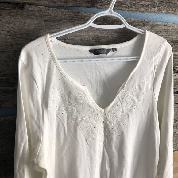 Addition Elle Plus size X V-neck, Embroidered Top - Picture 2 of 5